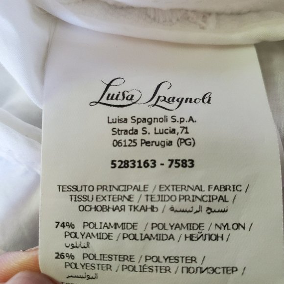 LUISA SPAGNOLI | Floral Lace  White Bridal White Collared Blazer - Picture 10 of 11